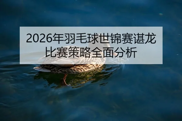 2026年羽毛球世锦赛谌龙比赛策略全面分析